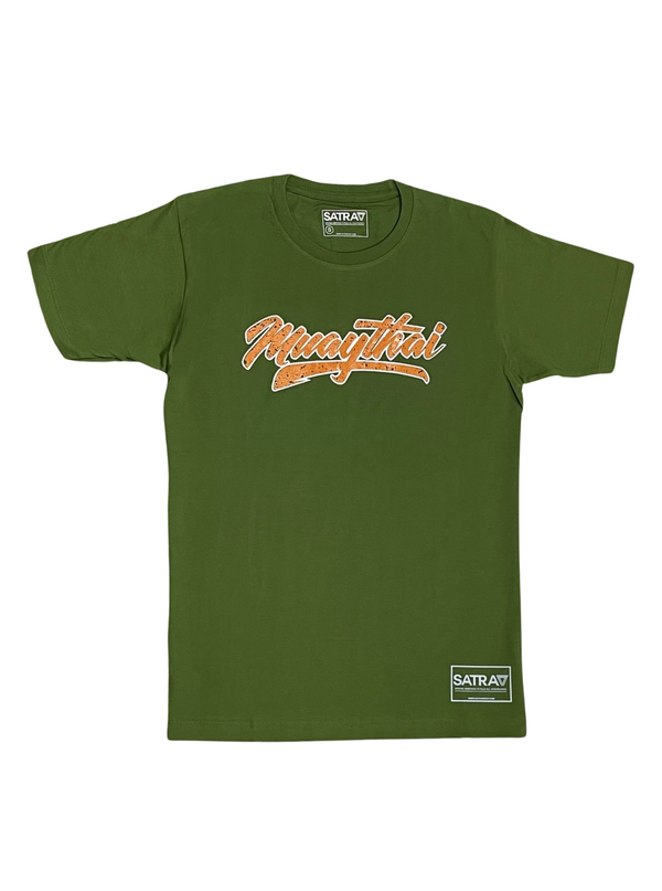 SATRAA - MUAY THAI FONT GREEN TEE