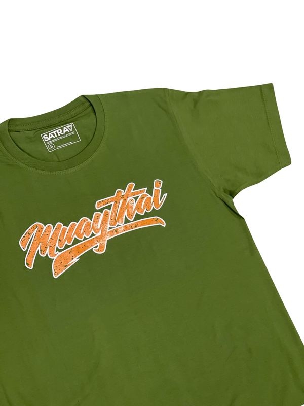 SATRAA - MUAY THAI FONT GREEN TEE