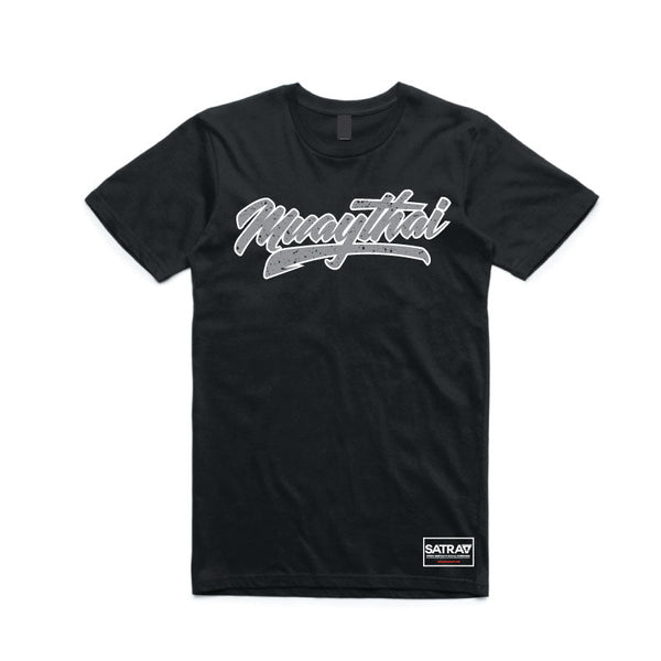 SATRAA - MUAY THAI FONT BLACK TEE